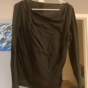 Black sweater with lace detail